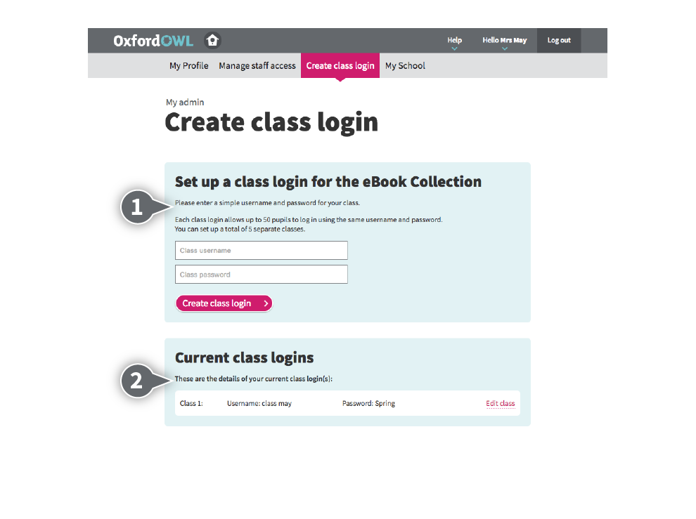 Create Class Logins